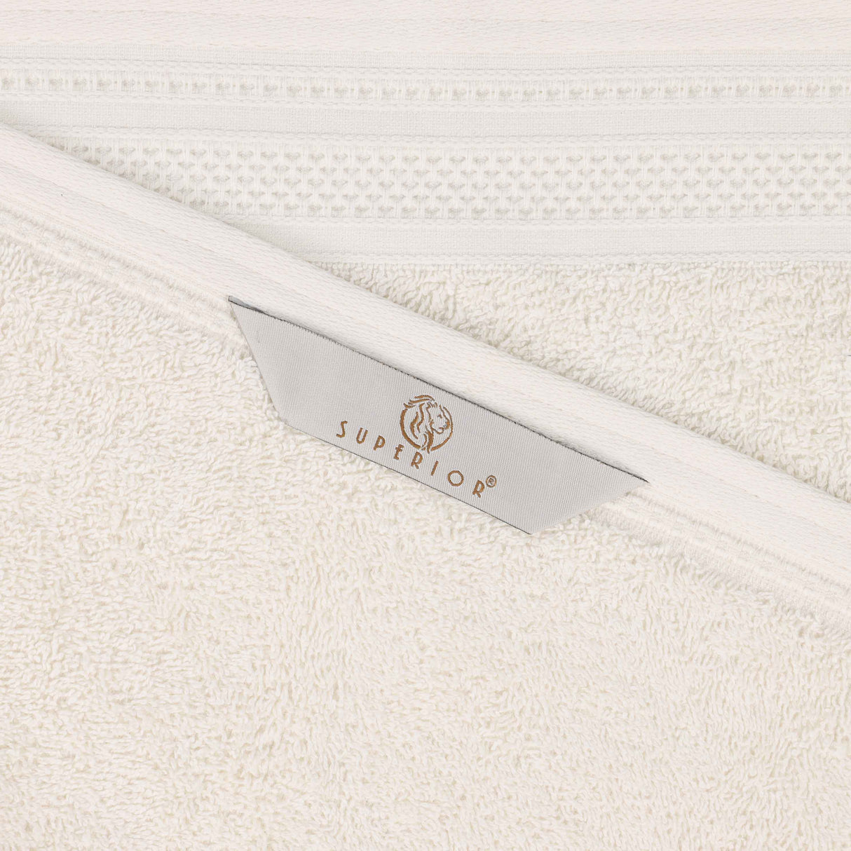 Honeycomb Textured Waffle Border Cotton Bath Towels, Set of 4 - Bath Towel by Superior Brand