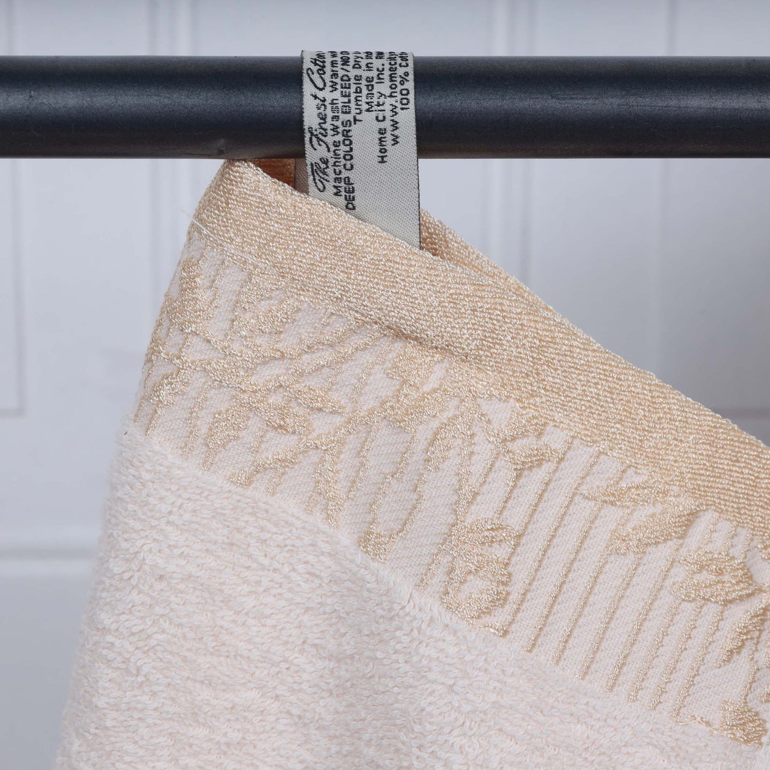 Cotton Floral Jacquard Border Bath Towel Set of 4 - Bath Towel by Superior Brand