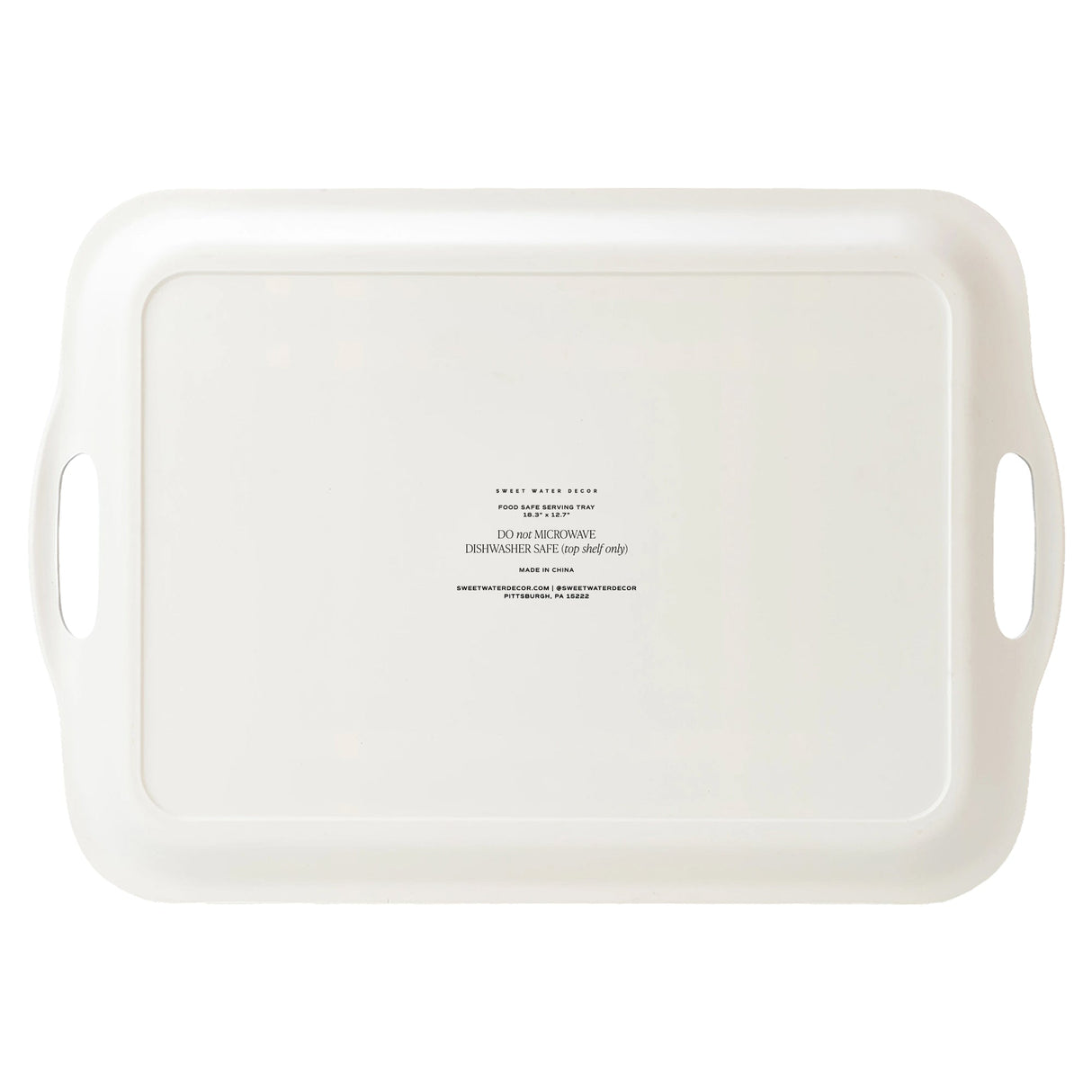 Navy Green Plaid Large Melamine Tray with Handles