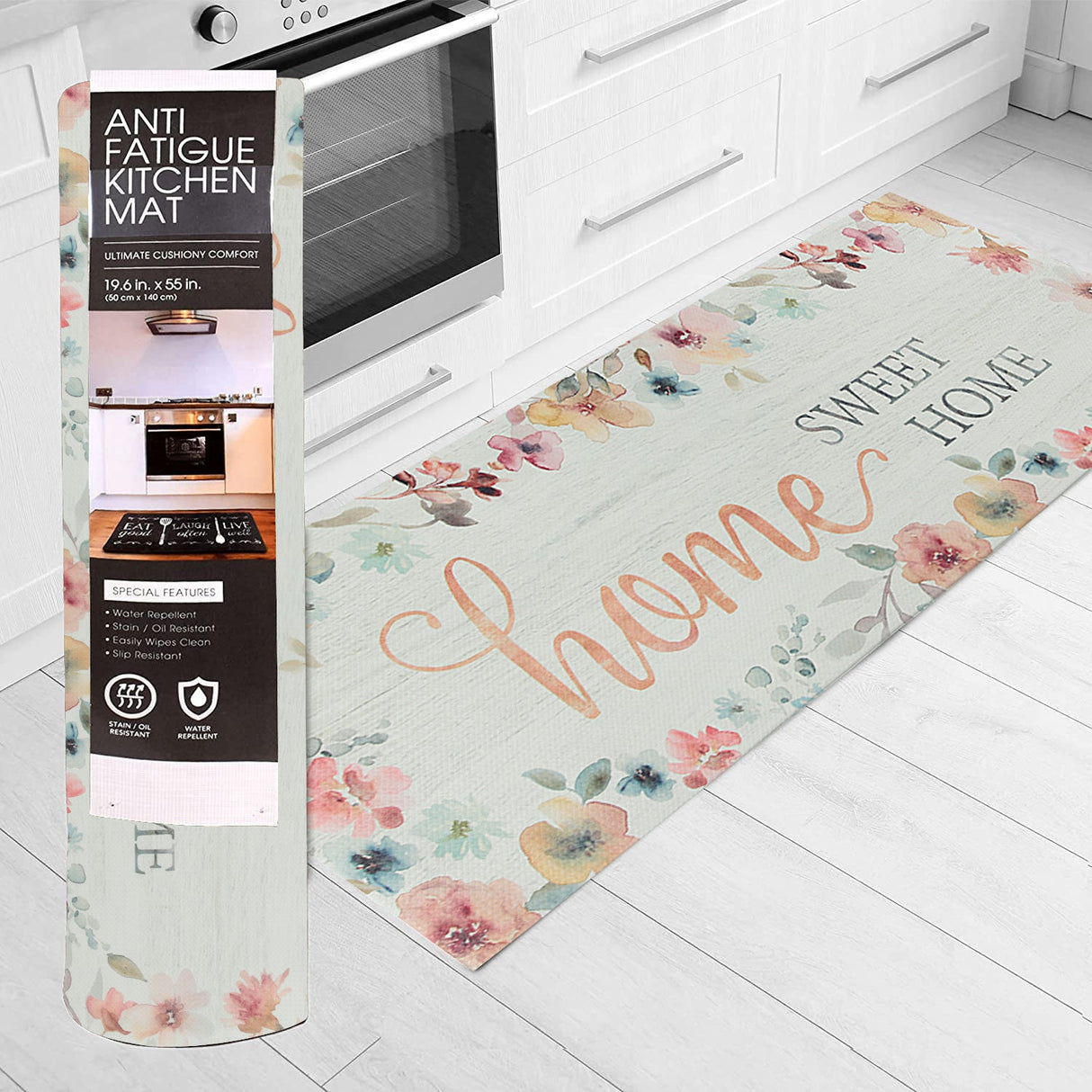 20" x 55" Chic Anti-Fatigue Memory Foam Kitchen Runner Mat