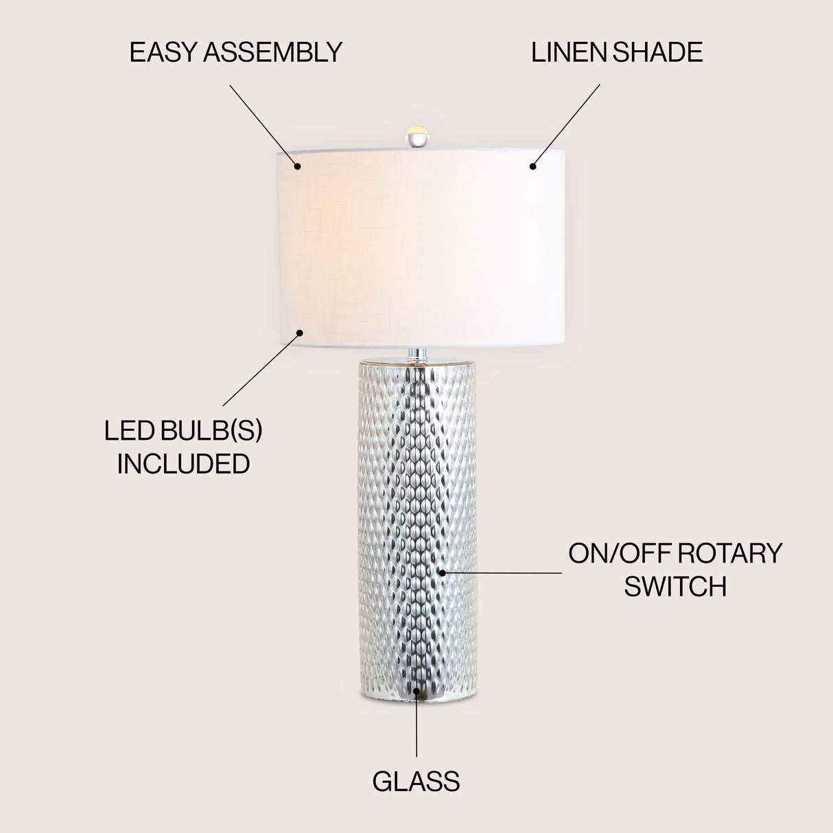 Isabella Glass LED Table Lamp