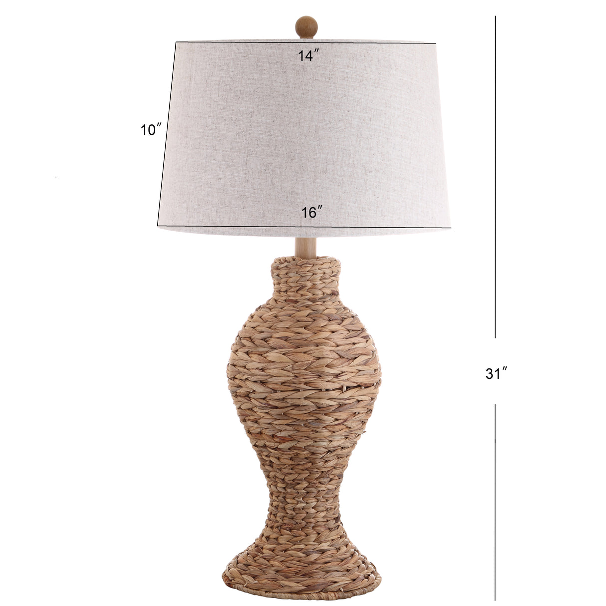 Elicia 1-Light Coastal Cottage Water Hyacinth Weave LED Table Lamp