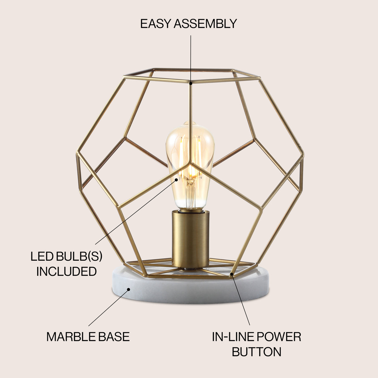 James Metal/Marble LED Table Lamp