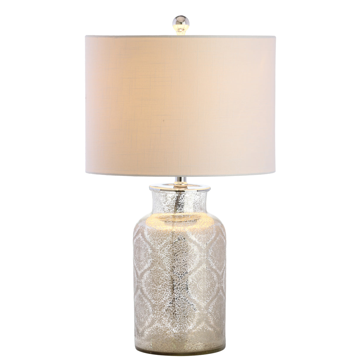 Emilia trellis pattern glass led table lamp