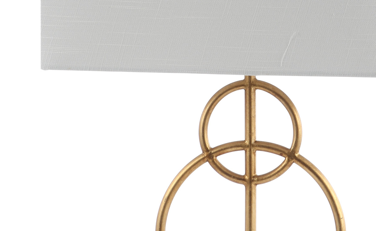 Haines Modern Circle Marble/Metal LED Table Lamp