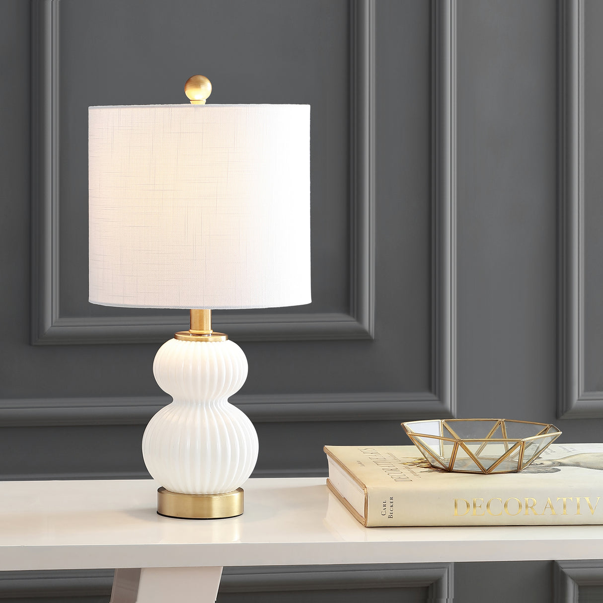 Daphne-Ribbed-Metal/Glass-LED-Table-Lamp-Table-Lamps