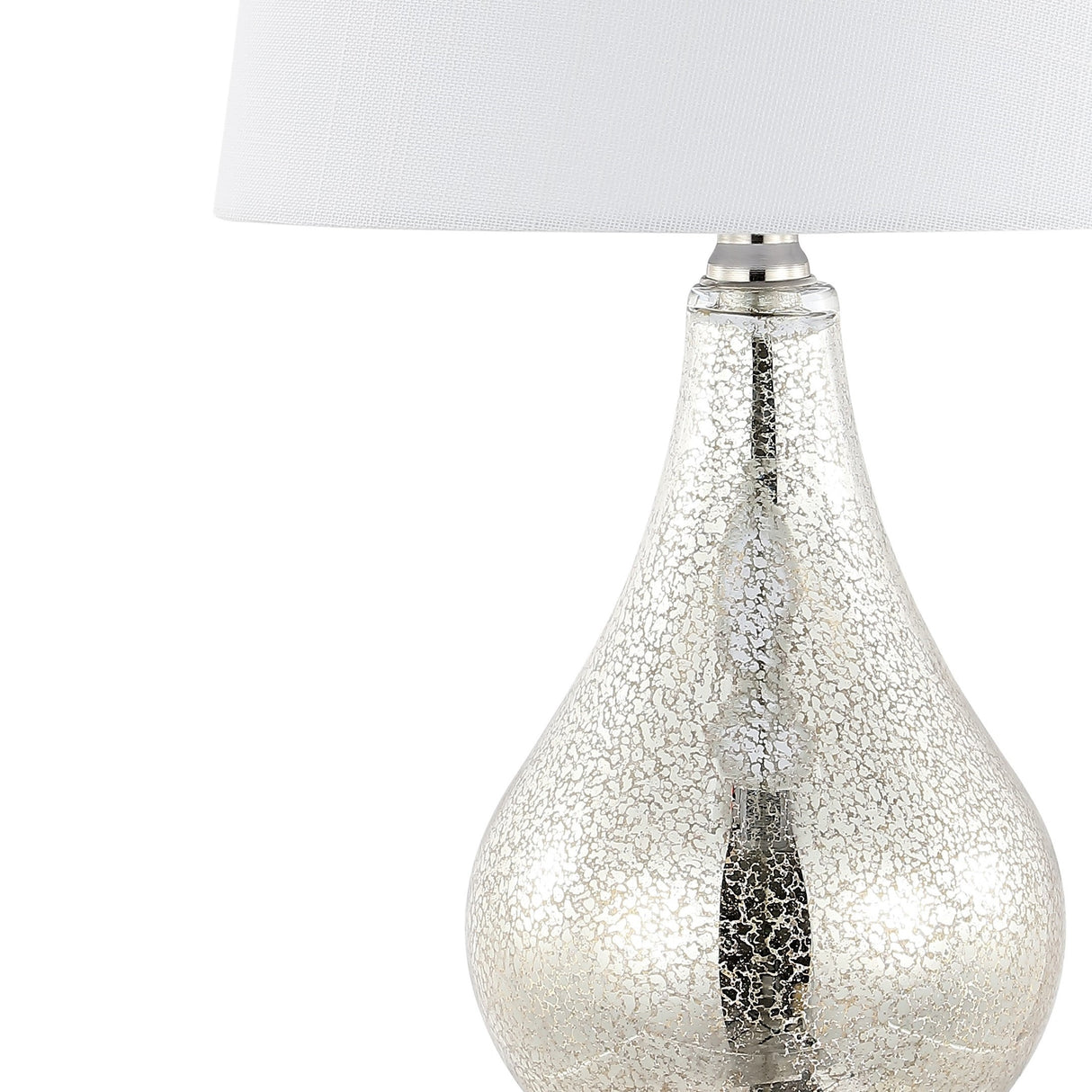 Dino Farmhouse Industrial Iron/Glass LED Table Lamp with USB Charging Port-Set of 2