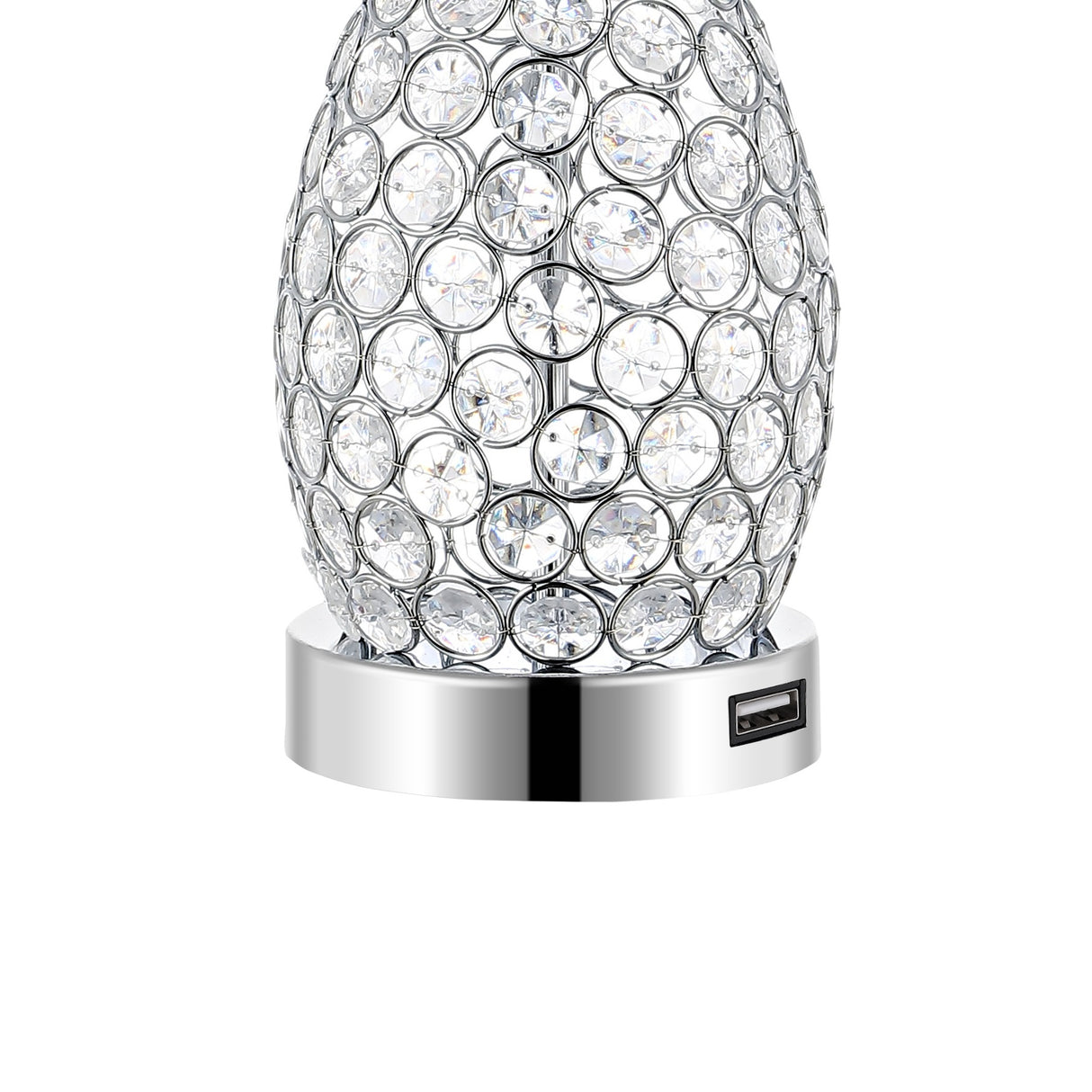 Lily Midcentury Modern Iron LED Table Lamp with USB Charging Port