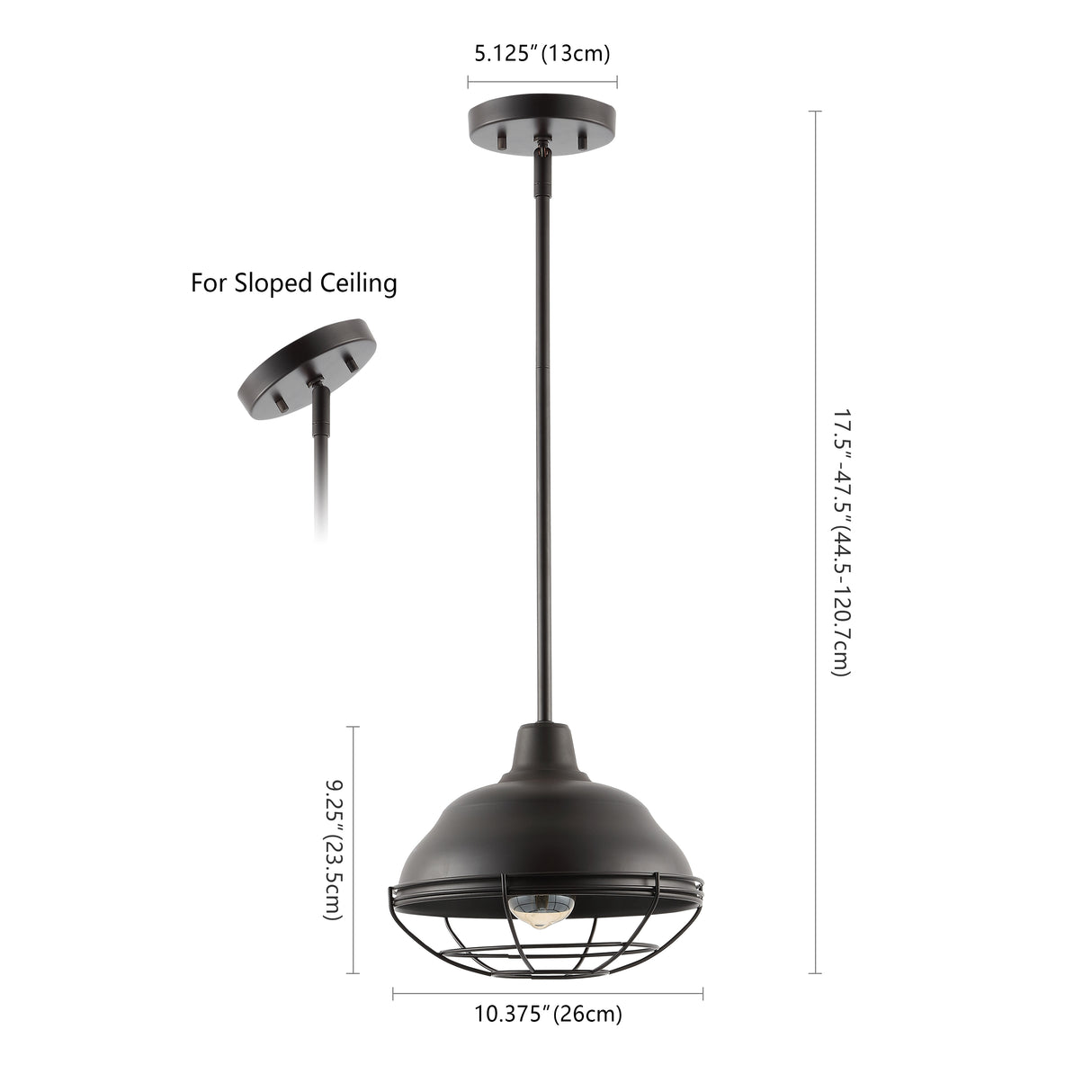 Levi 1-Light Industrial Farmhouse Iron LED Pendant
