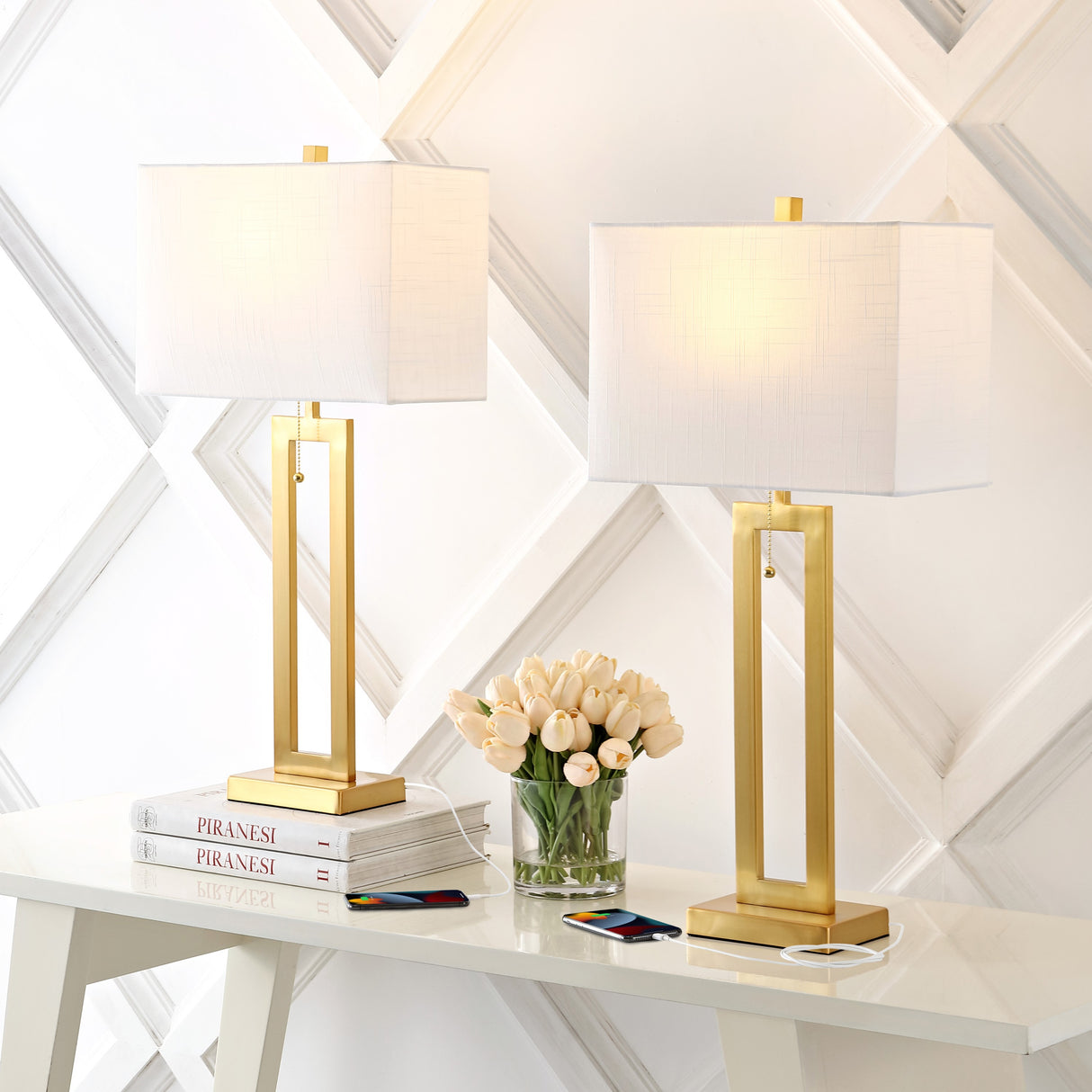 Sabrina Vintage Industrial Iron LED Table Lamp with Pull-Chain and USB Charging Port