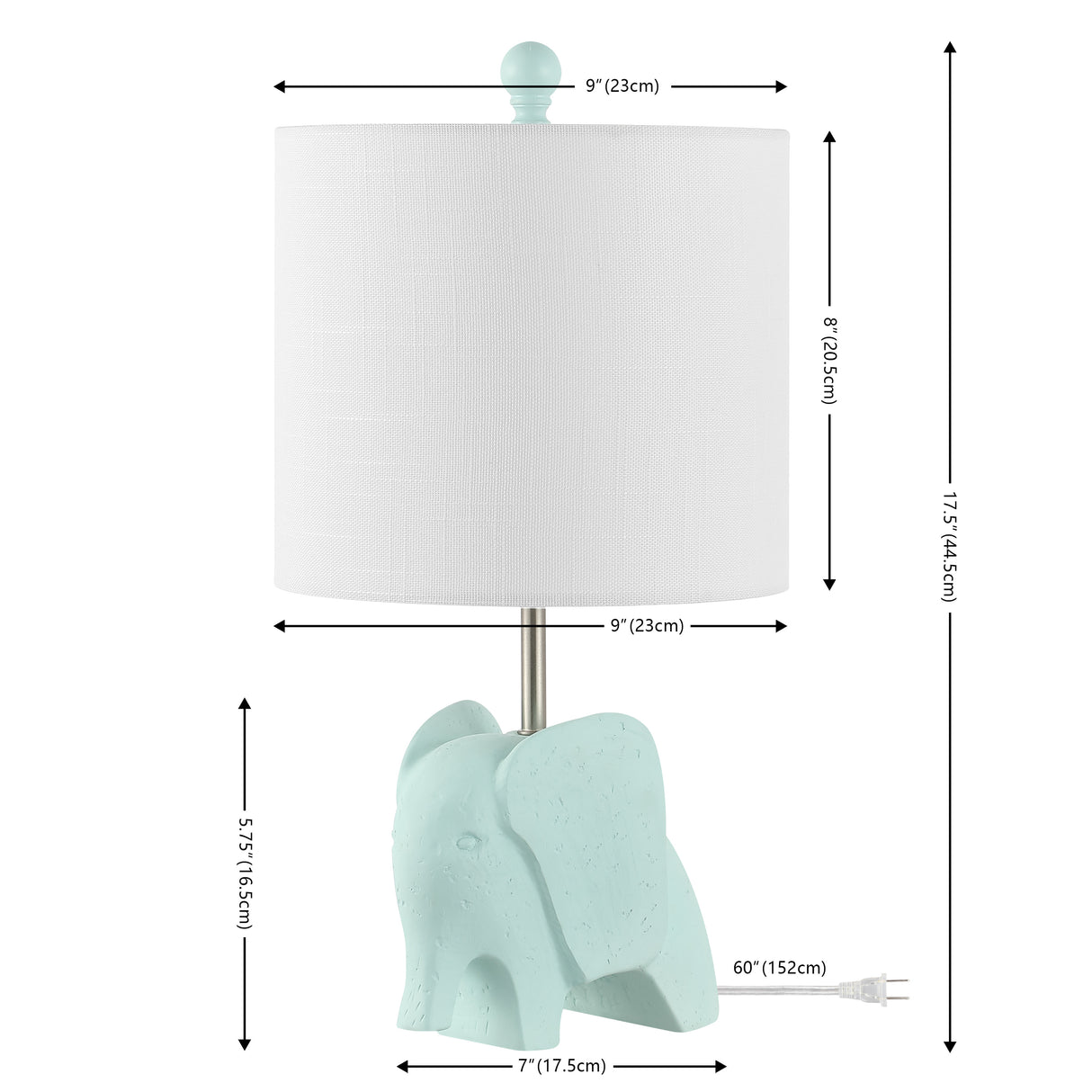Koda Eclectic Southwestern Resin/Iron Elephant LED Kids' Table Lamp
