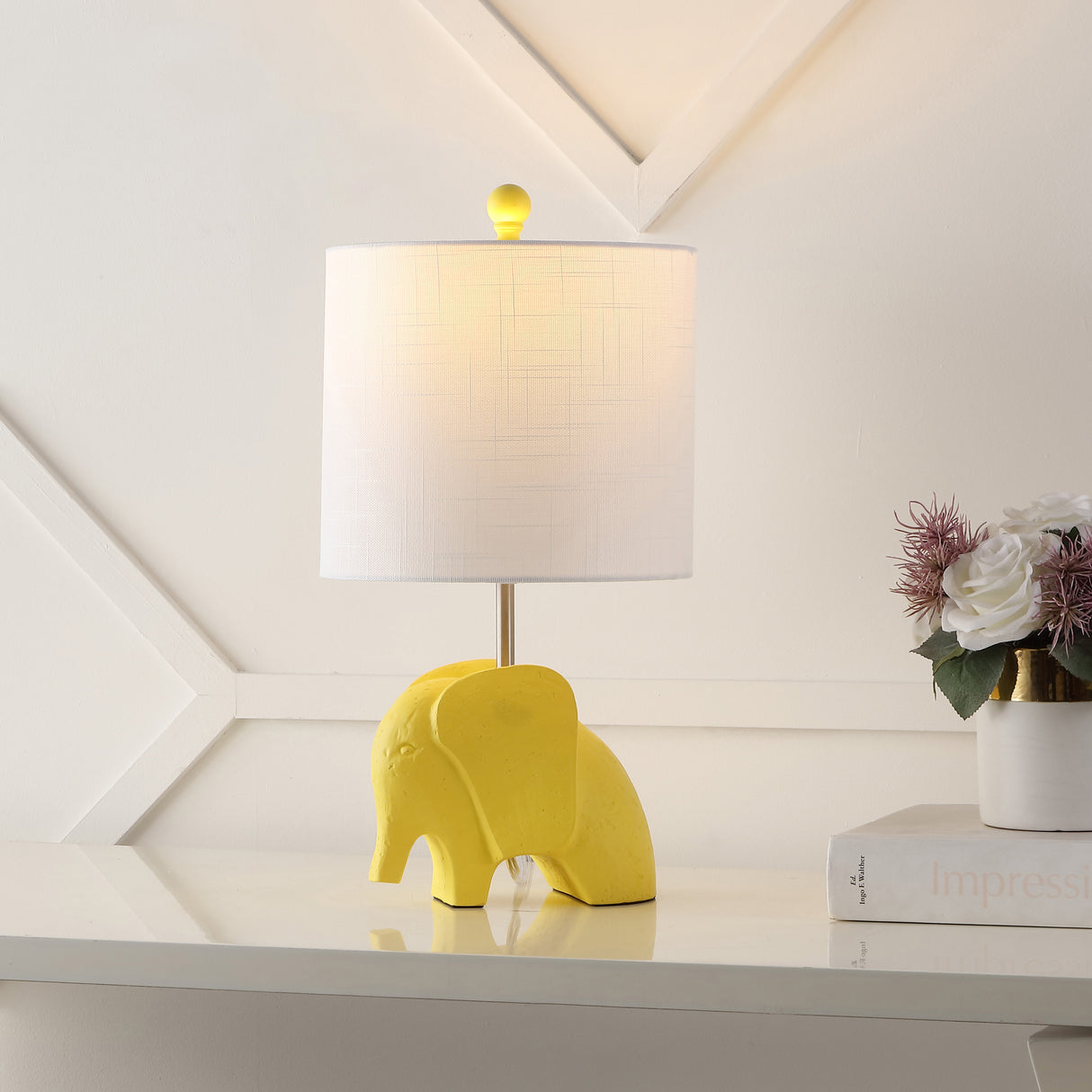 Koda Eclectic Southwestern Resin/Iron Elephant LED Kids' Table Lamp