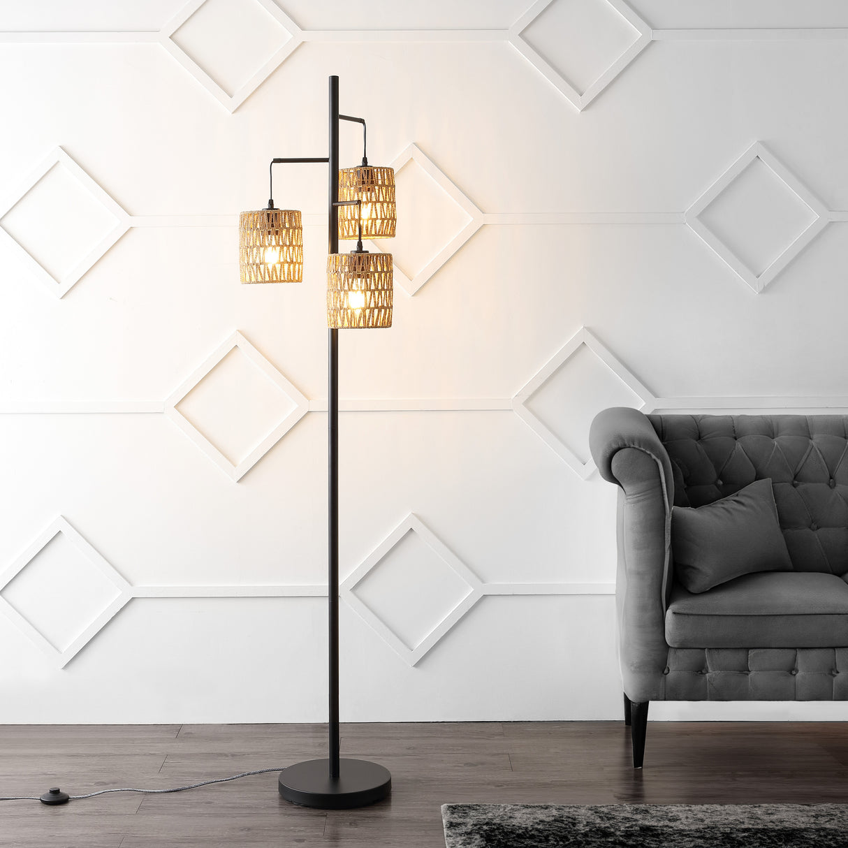Isla-3-Light-Mid-Century-Bohemian-Metal/Rope-LED-Floor-Lamp-Floor-Lamps