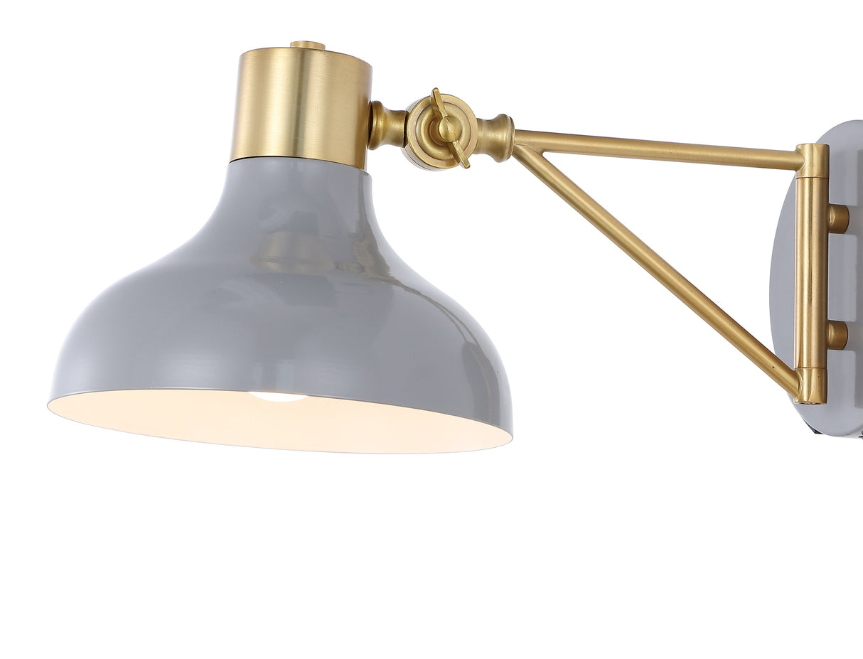 Lynn Swing Arm 1-Light Modern Midcentury Iron USB Charging Port LED Sconce