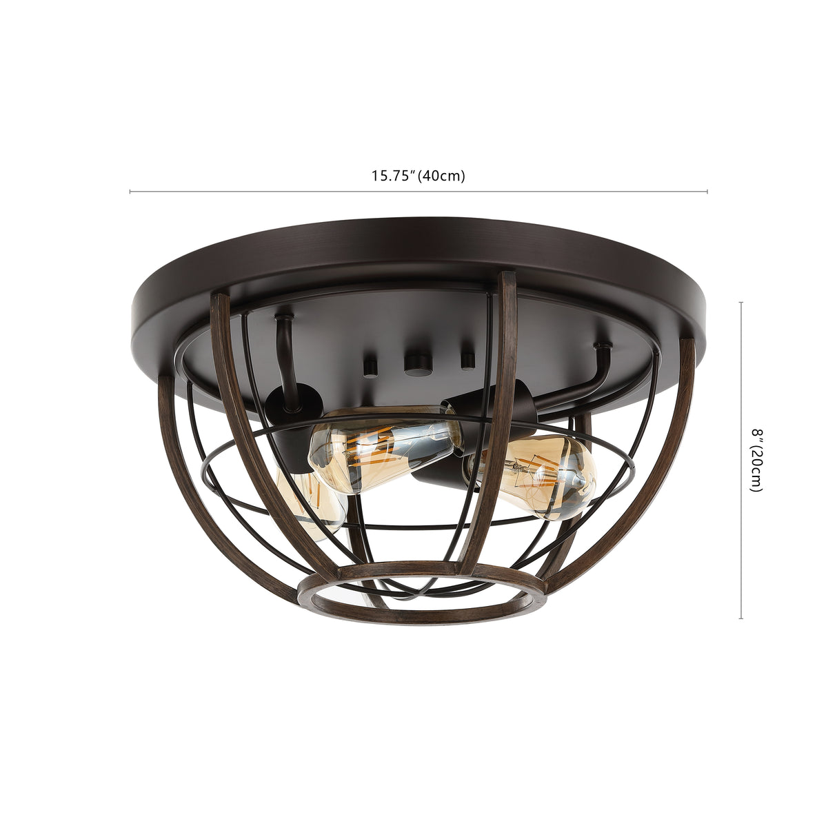 Lyla 3-Light Rustic Farmhouse Iron LED Flush Mount