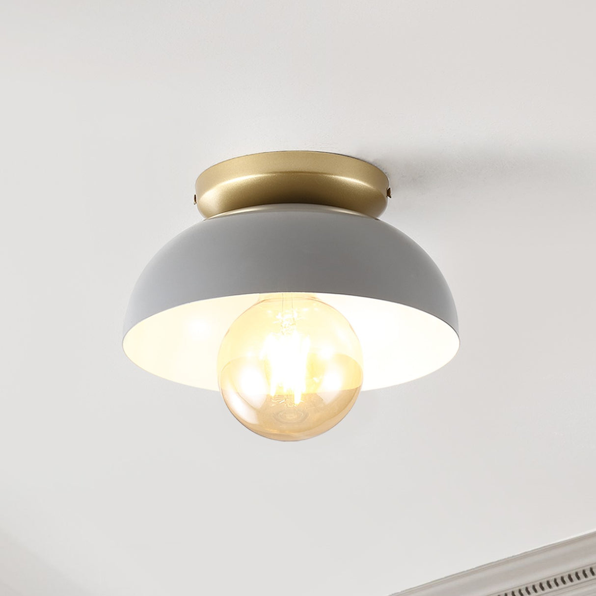 Paulina 1-Light Classic Industrial Iron LED Flush Mount