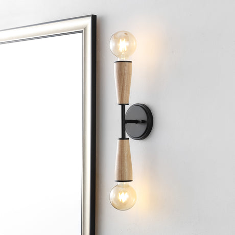 Katia-2-Light-Modern-Designer-Iron/Wood-Double-Sided-Hourglass-LED-Sconce-Wall-Sconces