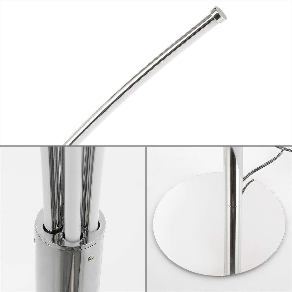 Fuochi Modern Minimalist Metal 5-Branch Arc Dimmable Integrated LED Floor Lamp with Remote Control