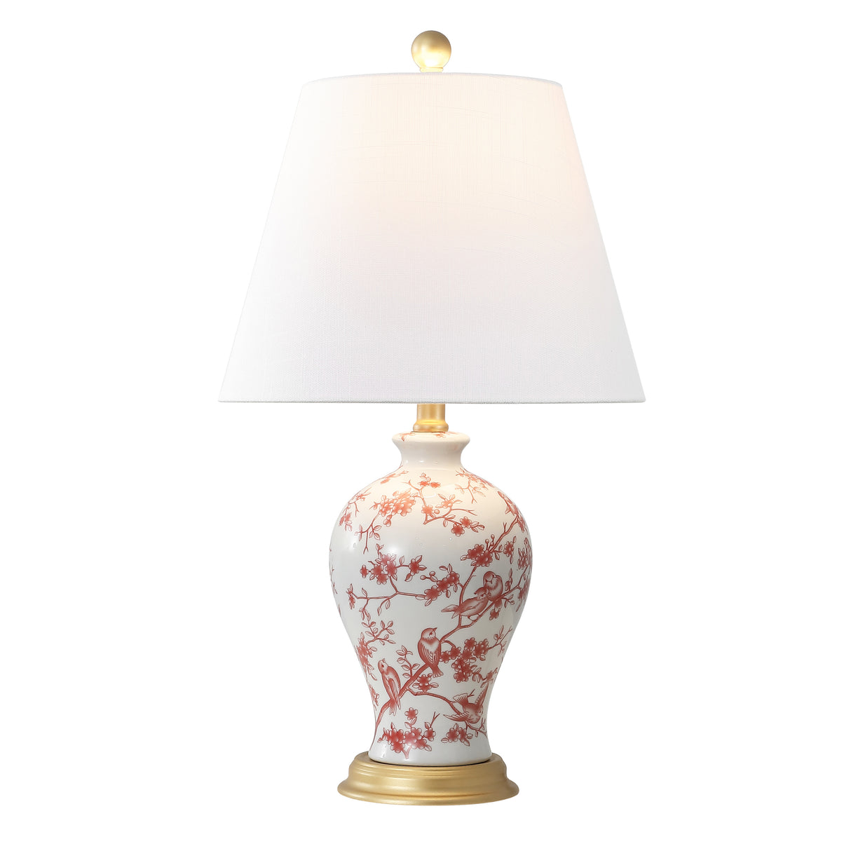 Grace French Country Cottage Ceramic/Iron Floral Urn LED Table Lamp