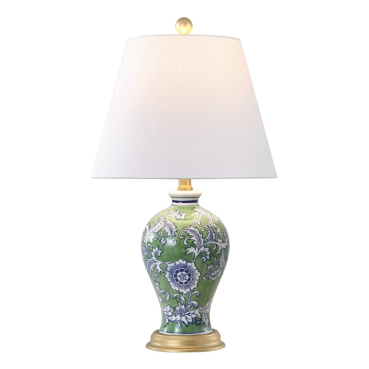 Grace French Country Cottage Ceramic/Iron Floral Urn LED Table Lamp
