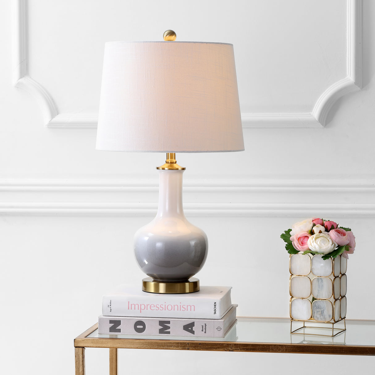 Gradient Ceramic/Brass LED Table Lamp
