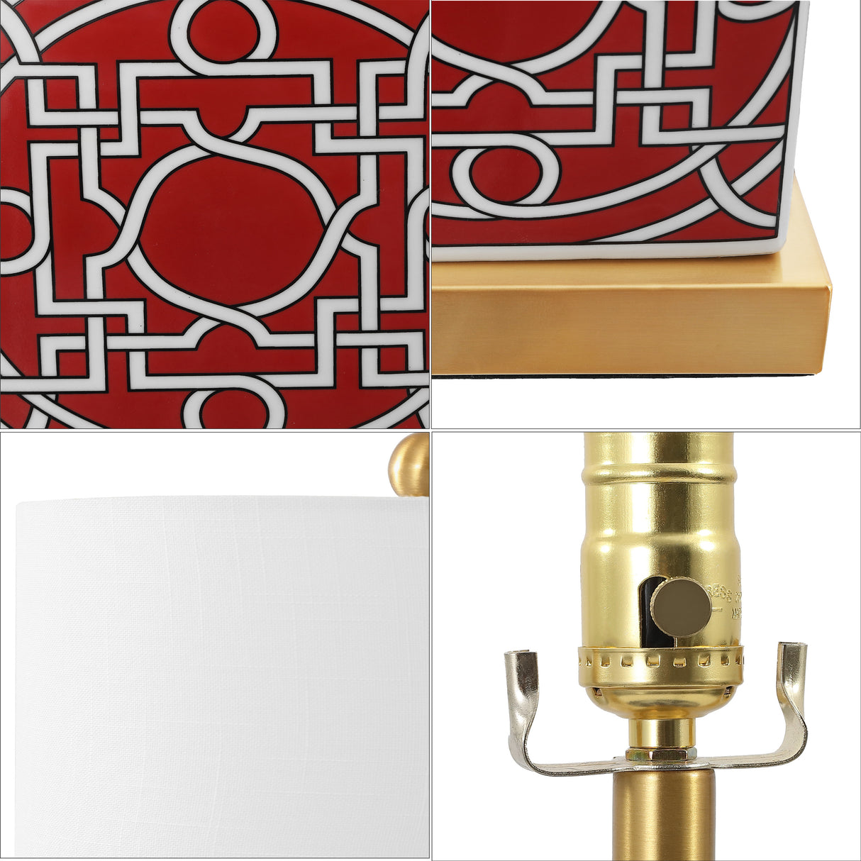 Catherine Modern Transitional Ceramic/Metal Square Ginger Jar LED Table Lamp