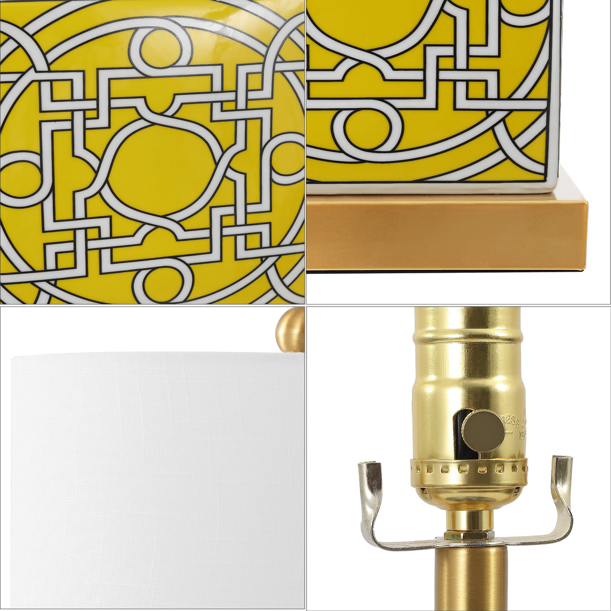 Catherine Modern Transitional Ceramic/Metal Square Ginger Jar LED Table Lamp