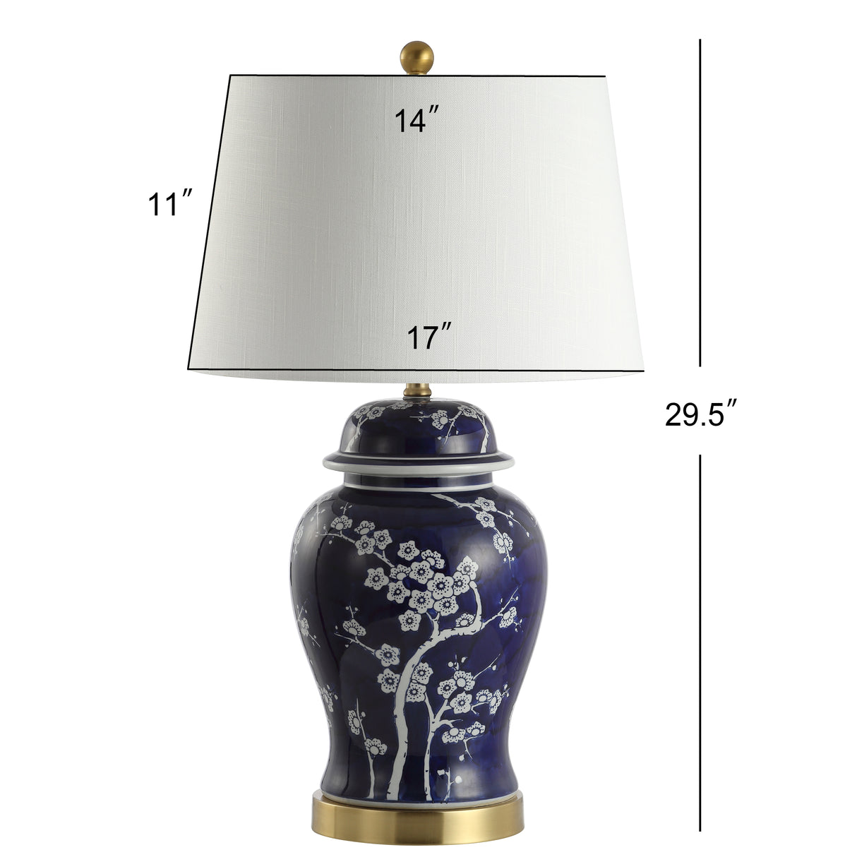 Gracie Ginger Jar Ceramic/Metal LED Table Lamp