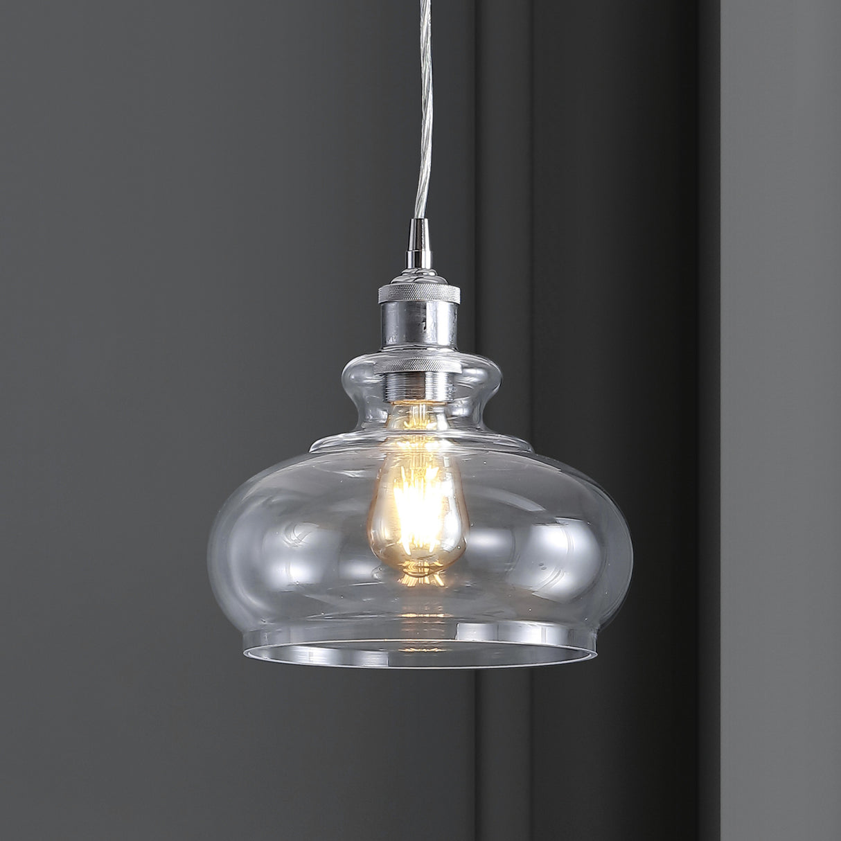 Wyatt Pharmacy Metal/Glass LED Pendant