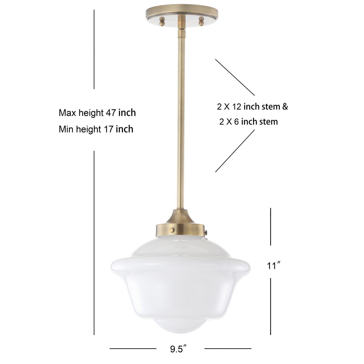 Kurtz Adjustable Drop Metal/Glass LED Pendant