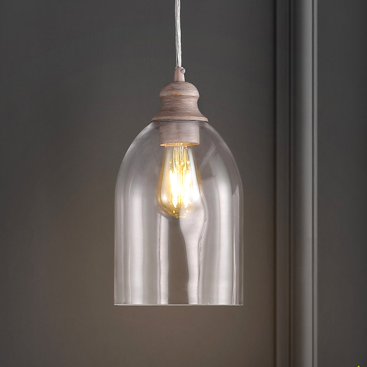 Fontaine Adjustable Greige Glass LED Pendant