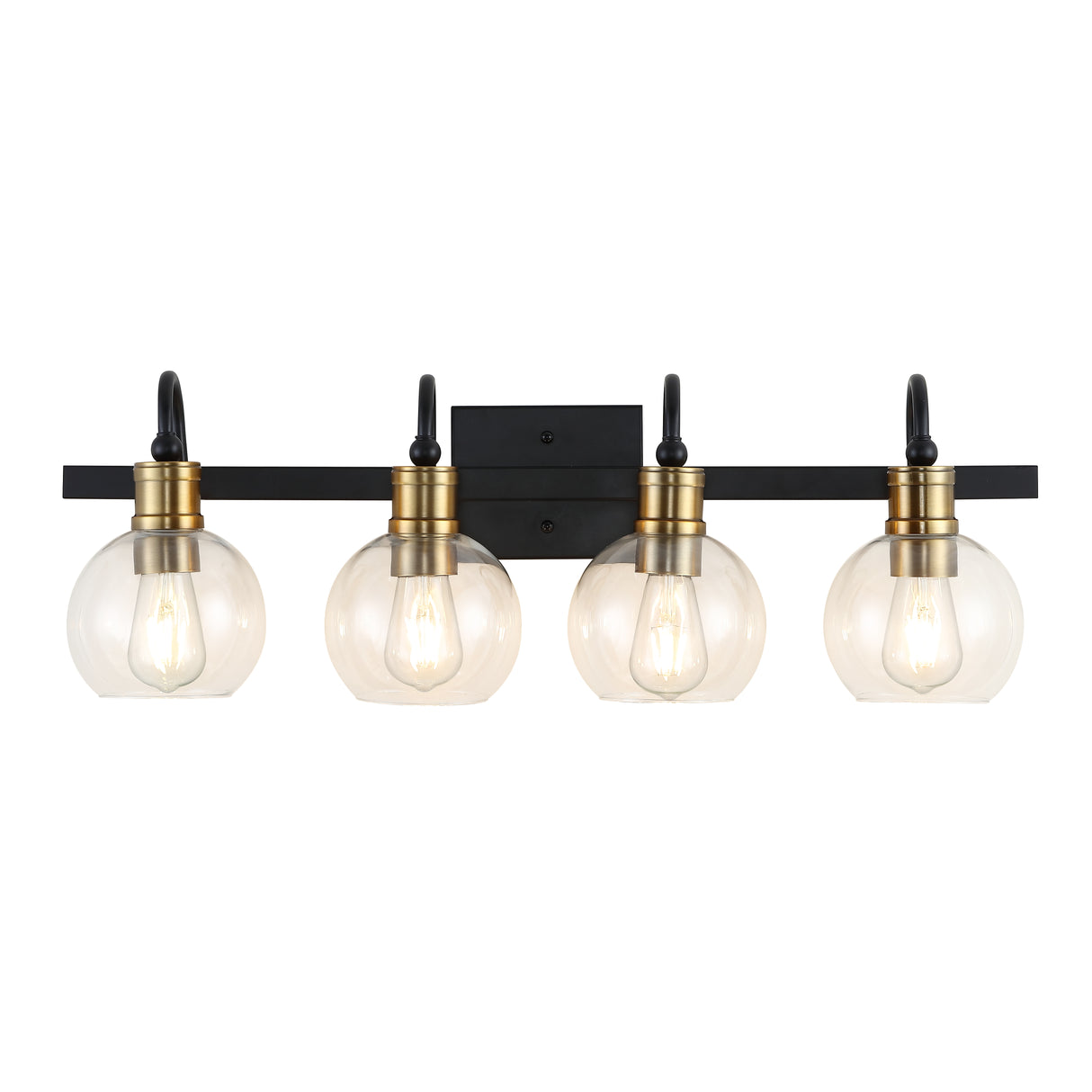 Marais 4-Light Iron/Glass Rustic Vintage LED Vanity Light