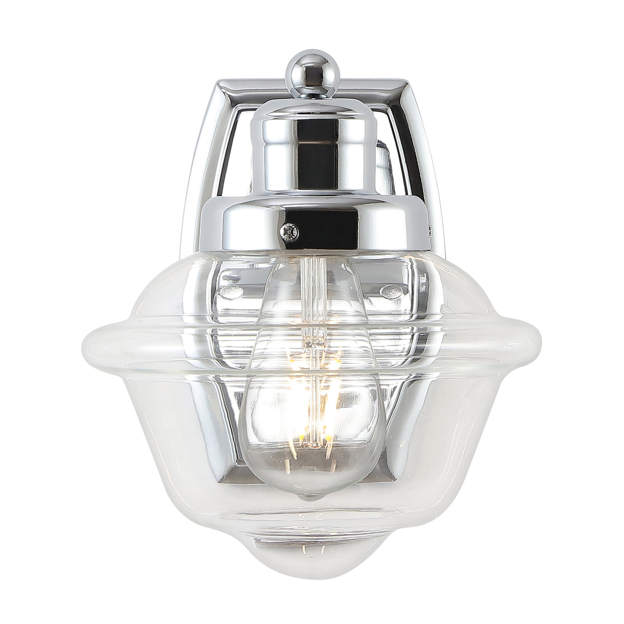 Orleans 1-Light Iron/Glass schoolhouse LED Vanity Light