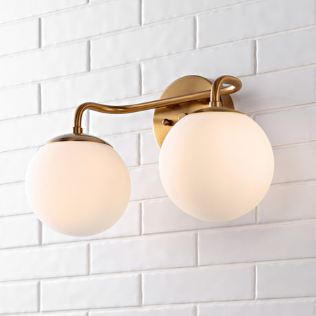 Louis-2-Light-Metal/Frosted-Glass-Modern-Contemporary-LED-Vanity-Bathroom-Vanity-Lights