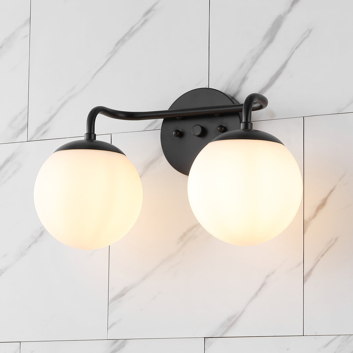 Louis-2-Light-Metal/Frosted-Glass-Modern-Contemporary-LED-Vanity-Light-Bathroom-Vanity-Lights