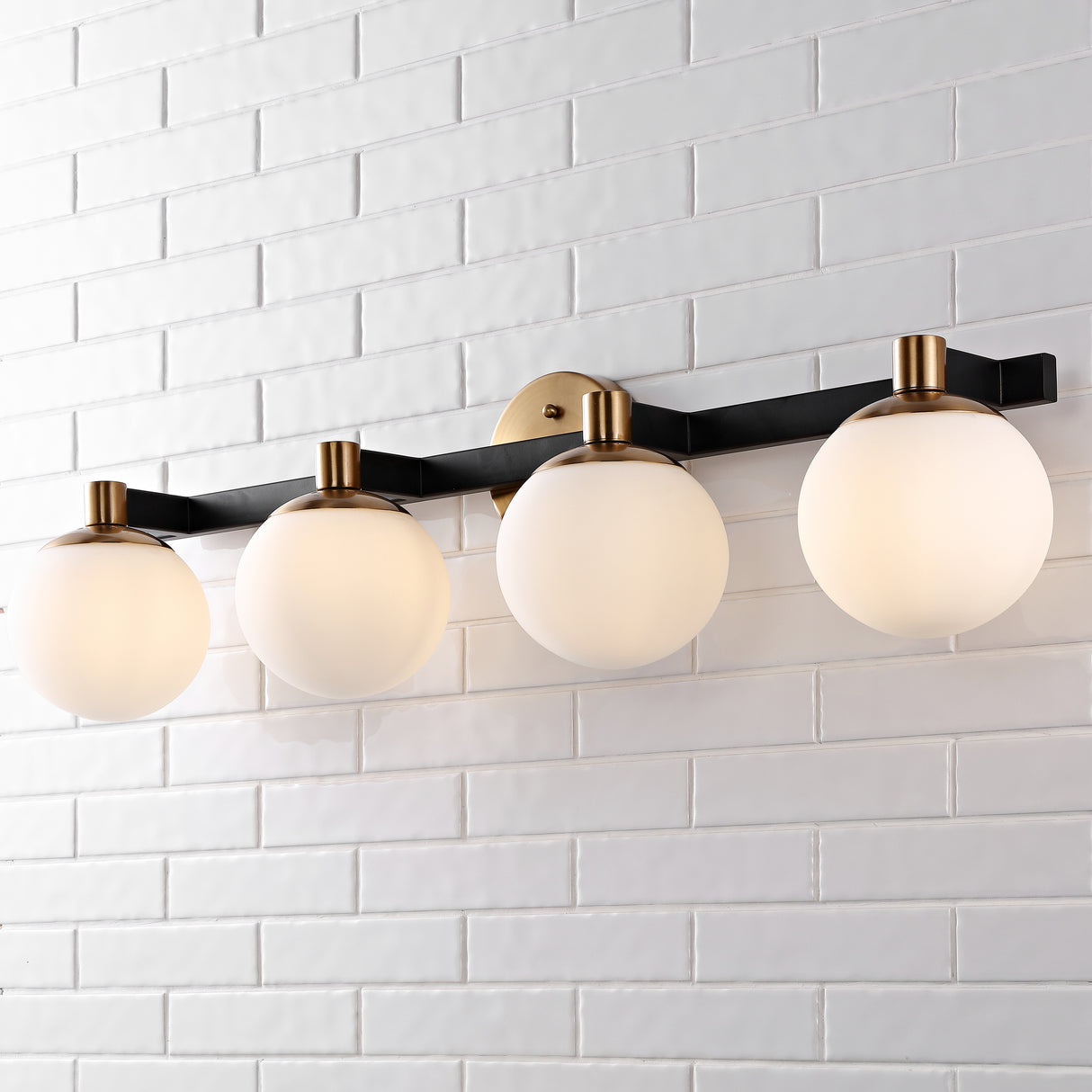 Modernist-4-Light-Metal/Frosted-Glass-Modern-Contemporary-LED-Vanity-Vanity-Lights