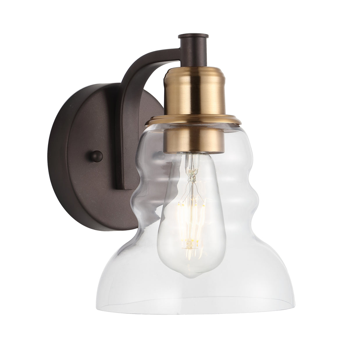 Manhattan-1-Light-Metal/Glass-Industrial-Rustic-LED-Vanity-Bathroom-Vanity-Lights