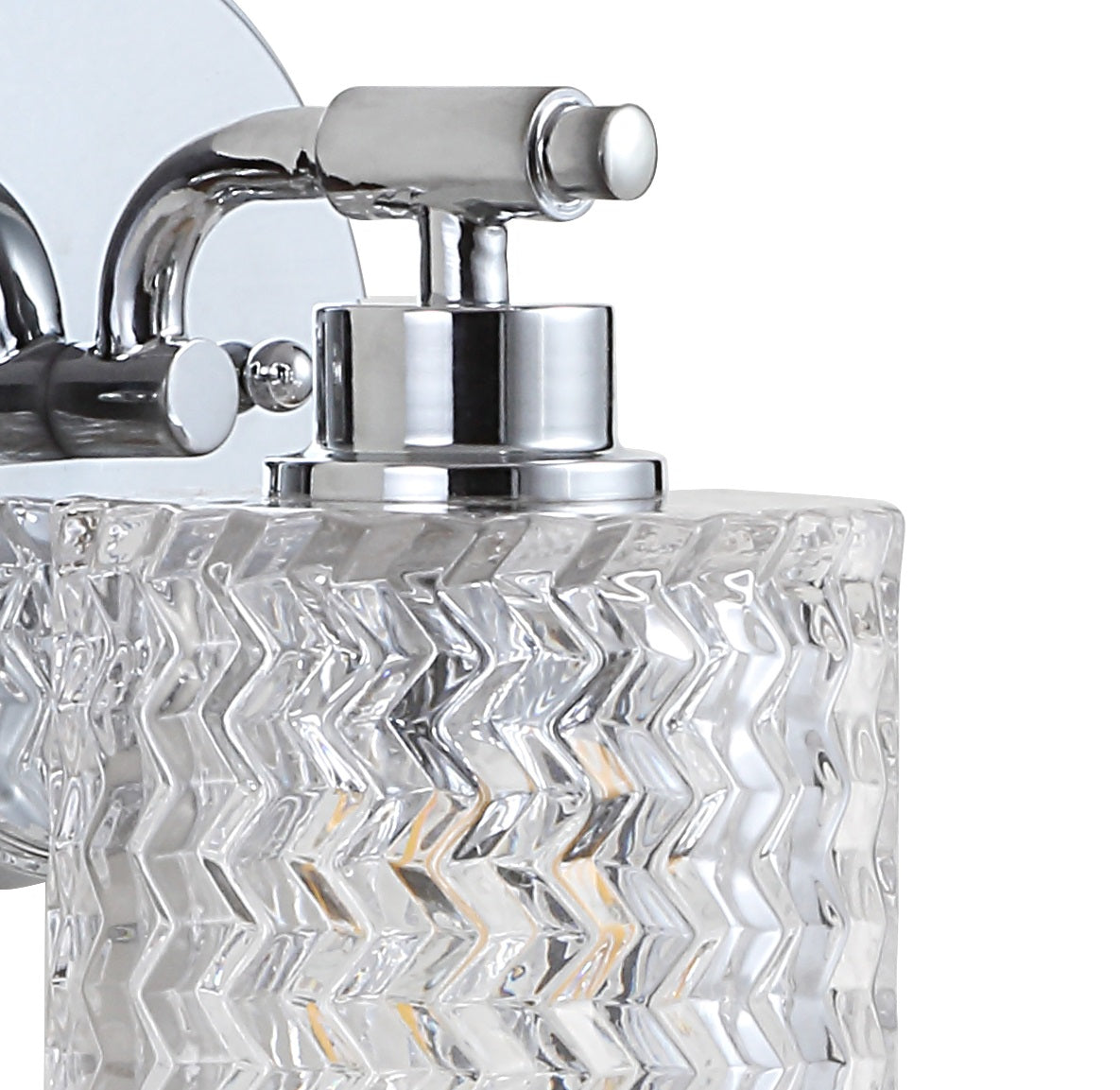 Spaulding 1-Light Iron/Chevron Pattern Glass Farmhouse Cottage LED Vanity Light