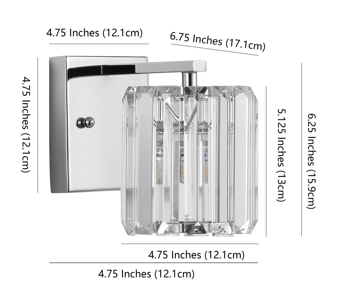 Coco 1-Light Metal/Glass Classic Glam LED Vanity Light