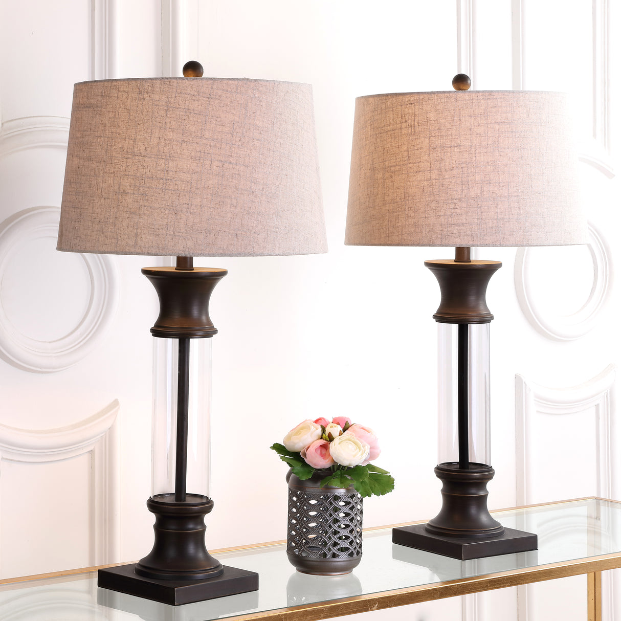 Hunter-Metal/Glass-LED-Table-Lamp-Table-Lamps