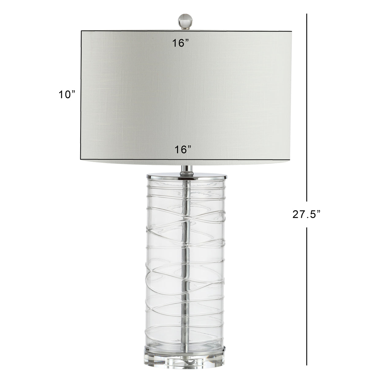 Cole Modern Fused Glass Cylinder LED Table Lamp-Set of 2