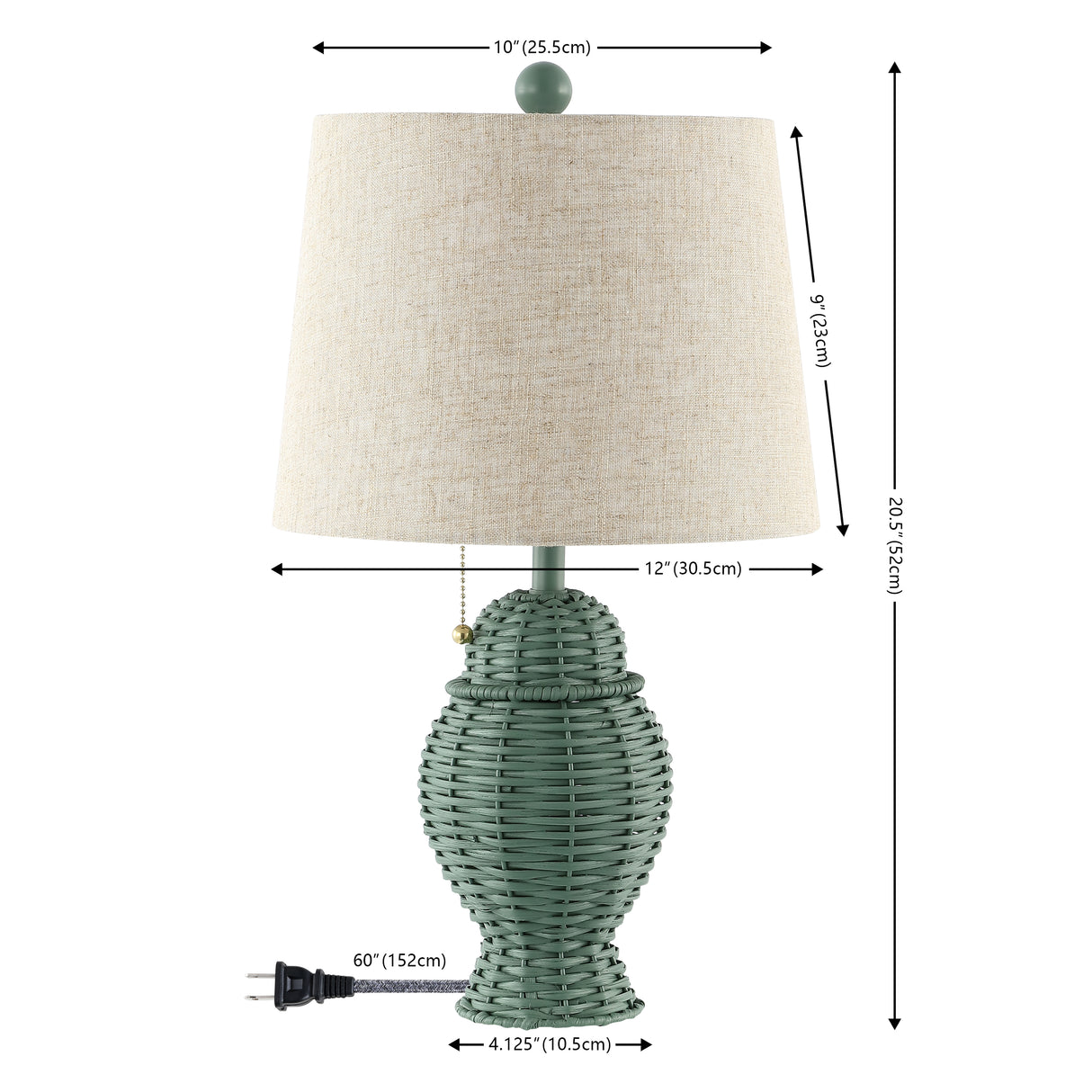Margie Pair of Wicker Ginger-Jar Table Lamps