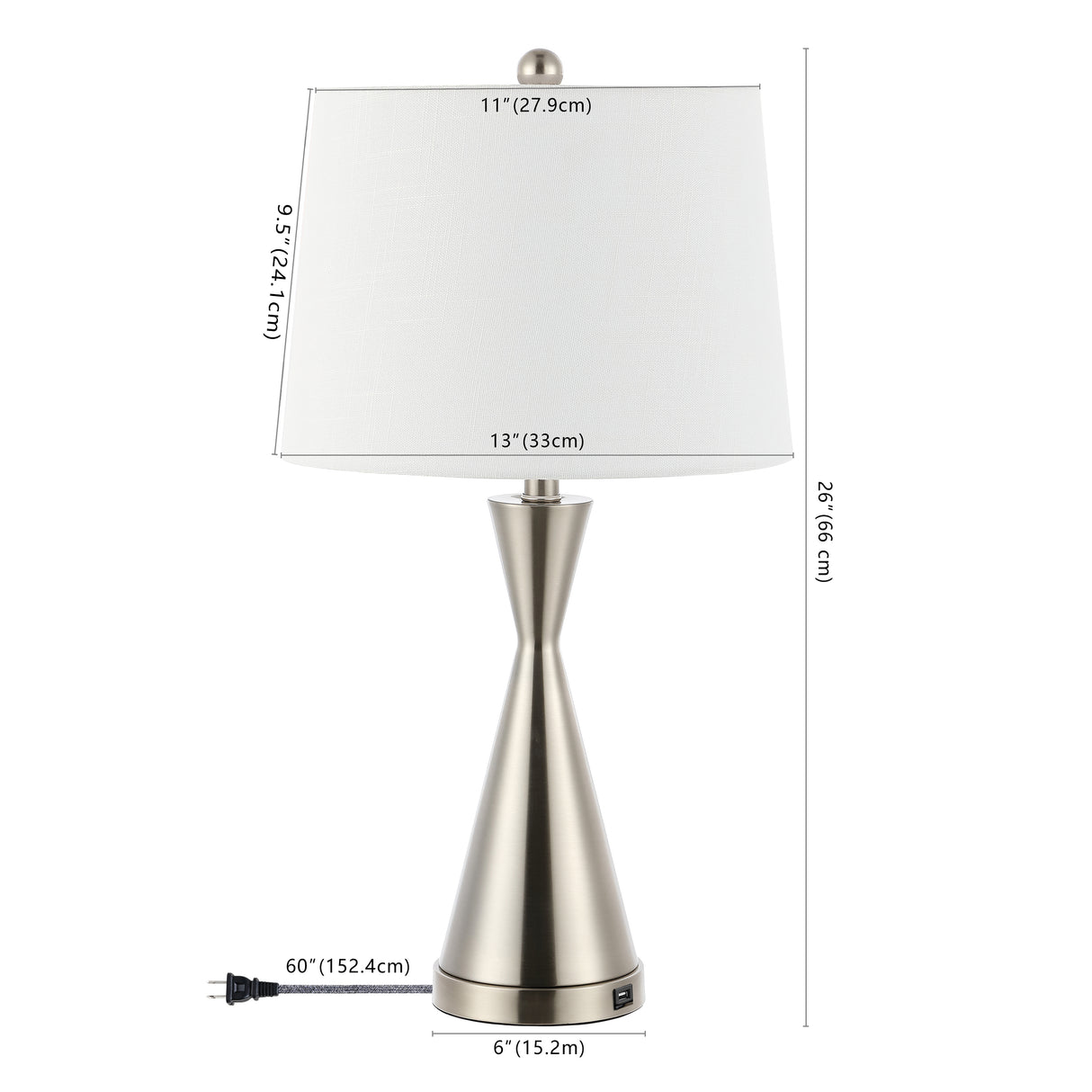 Colton Classic French Country Iron LED Table Lamp with USB Charging Port-Set of 2