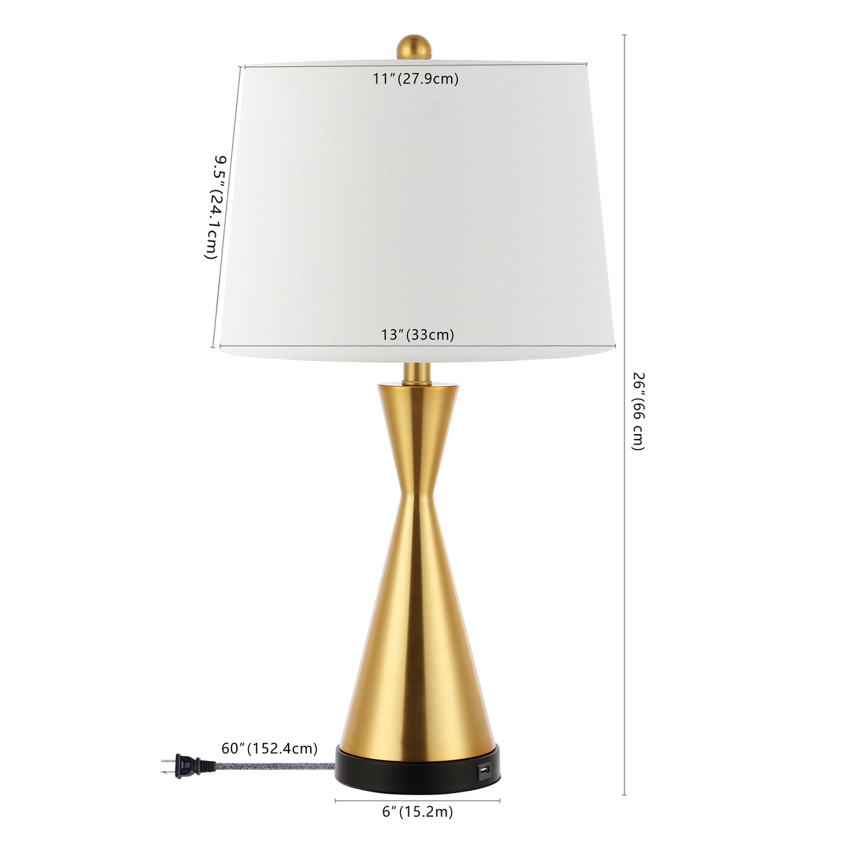 Colton Classic French Country Iron LED Table Lamp with USB Charging Port-Set of 2