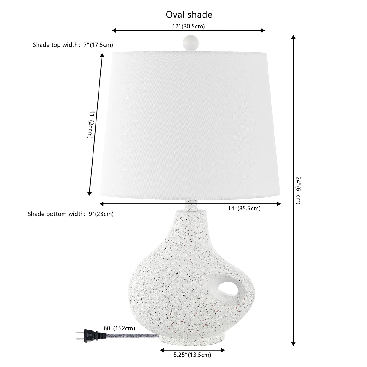 Charlotte Minimalist Designer Iron/Resin Oval Shade LED Table Lamp