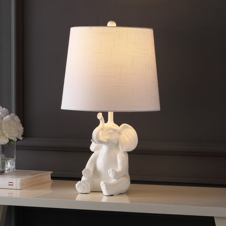Kairi-Modern-Shabby-Chic-Resin/Iron-Happy-Elephant-LED-Kids'-Table-Lamp-with-Phone-Stand-Table-Lamps