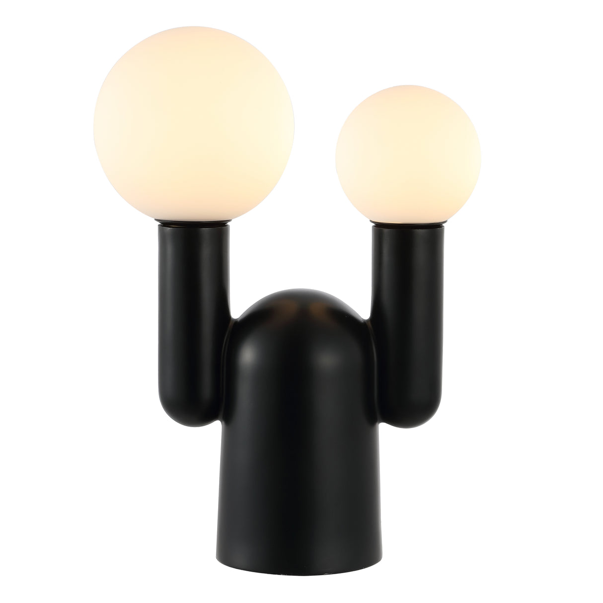 Leif 2-Light Modern Mid-Century Resin/Iron/Frosted Glass Nordic Cactus LED Table Lamp