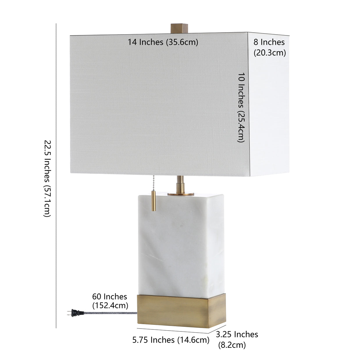 Trevor Marble/Iron Gold Modern Console LED Table Lamp