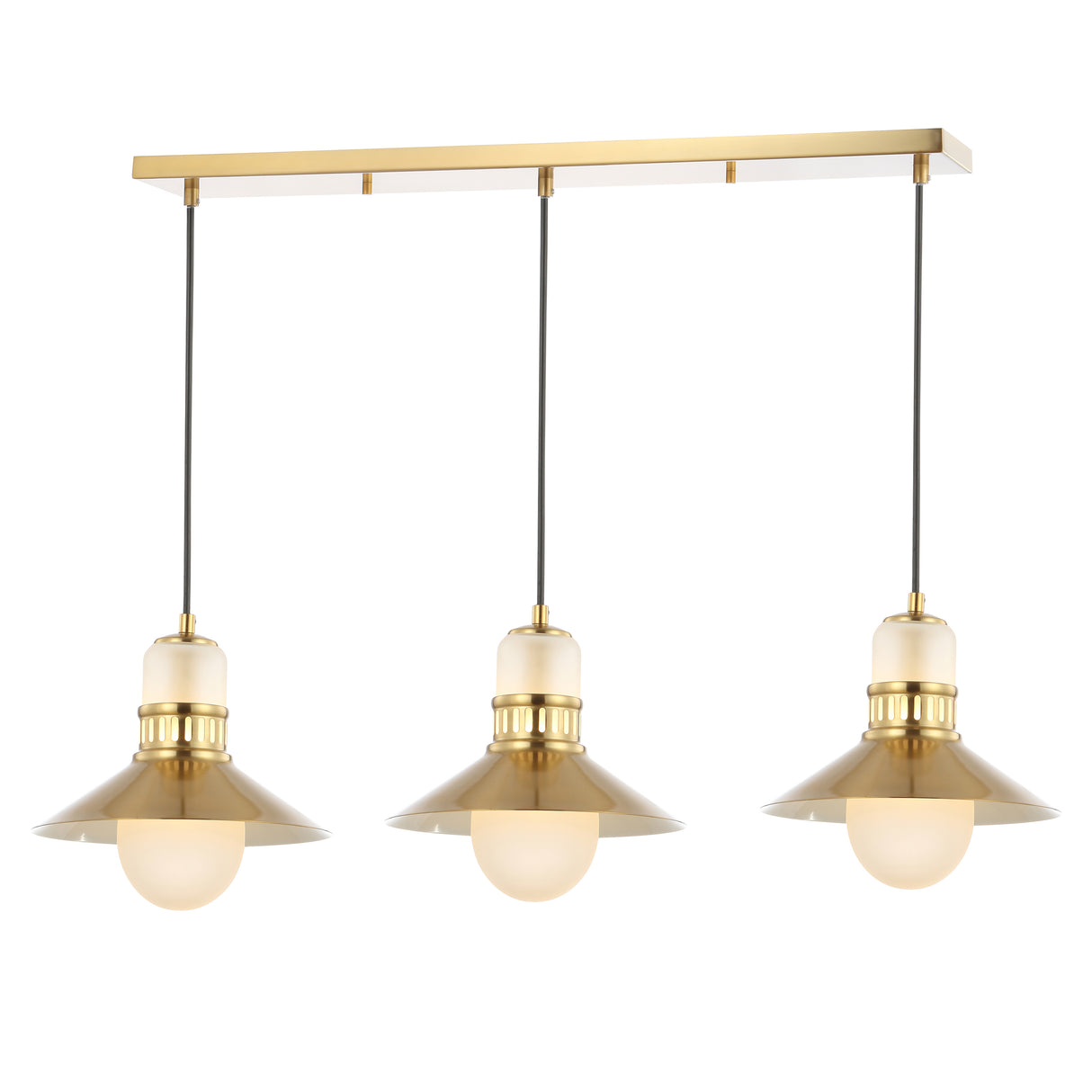 Colin-Adjustable-Iron/Glass-Retro-Hurricane-Triple-Linear-LED-Pendant-Pendants