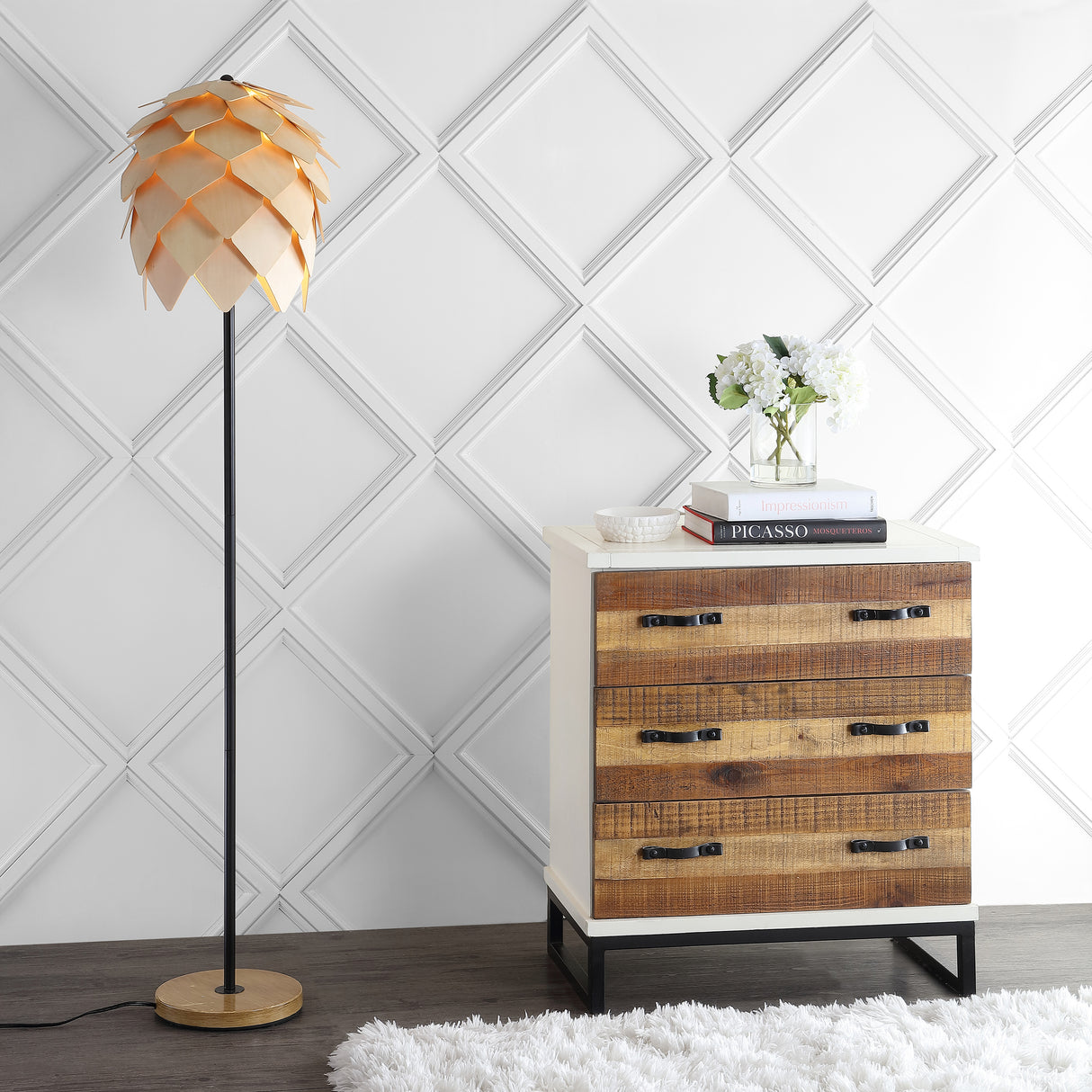 Simon Pinecone Wood/Metal LED Floor Lamp